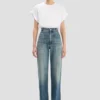 Alina stretch jean in worn blue wash Alina stretch jean in worn blue wash