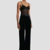 Alina trouser in midnight velvet Alina trouser in midnight velvet