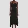Asymmetric midi skirt in black Asymmetric midi skirt in black
