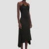 Asymmetric midi skirt in black Asymmetric midi skirt in black