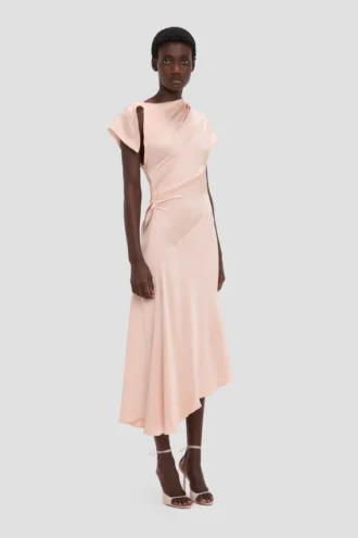 asymmetric twist dress in blossom 2 330x495 - Asymmetric twist dress in blossom
