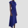 Asymmetric twist dress in bright indigo Asymmetric twist dress in bright indigo