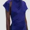 Asymmetric twist dress in bright indigo Asymmetric twist dress in bright indigo