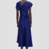 Asymmetric twist dress in bright indigo Asymmetric twist dress in bright indigo
