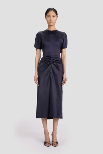 Bela midi dress in midnight