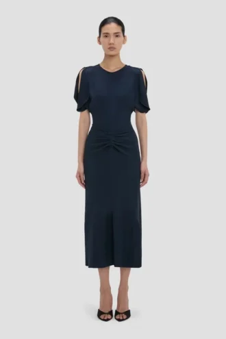Bela midi dress in navy Bela midi dress in navy