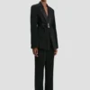 Belted tailored jacket in black Belted tailored jacket in black