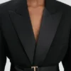 Belted tailored jacket in black Belted tailored jacket in black