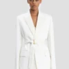 Belted tailored jacket in ivory Belted tailored jacket in ivory