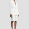 Belted tailored jacket in ivory Belted tailored jacket in ivory