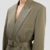 Belted tailored jacket in sage melange Belted tailored jacket in sage melange