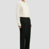 Bib detail shirt in ivory Bib detail shirt in ivory