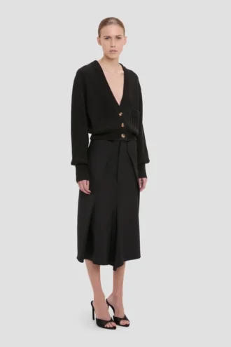 Cable pocket cardigan in black Cable pocket cardigan in black