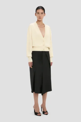 Cable pocket cardigan in ivory Cable pocket cardigan in ivory