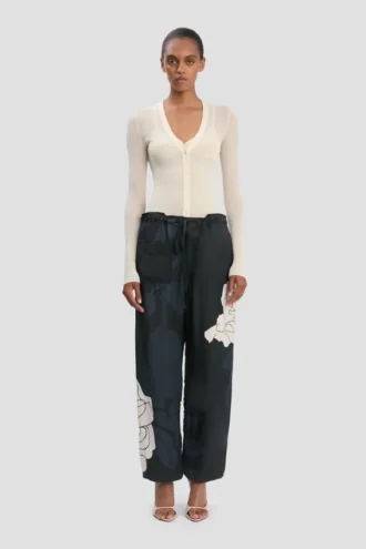 Cargo trouser in dark navy floral print Cargo trouser in dark navy floral print