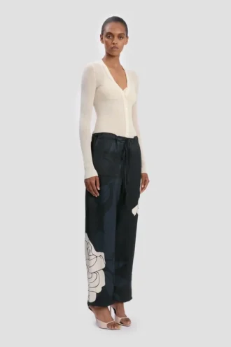 Cargo trouser in dark navy floral print Cargo trouser in dark navy floral print