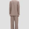 Collarless jacket in limestone Collarless jacket in limestone