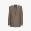 Collarless jacket in limestone Collarless jacket in limestone