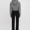 Cropped structured hoodie in grey marl Cropped structured hoodie in grey marl