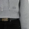 Cropped structured hoodie in grey marl Cropped structured hoodie in grey marl