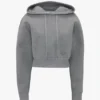 Cropped structured hoodie in grey marl Cropped structured hoodie in grey marl
