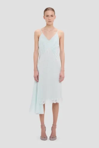 Crushed cami midi dress in aquamarine Crushed cami midi dress in aquamarine
