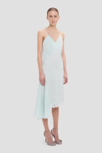 Crushed cami midi dress in aquamarine Crushed cami midi dress in aquamarine