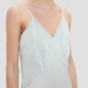 Crushed cami midi dress in aquamarine Crushed cami midi dress in aquamarine
