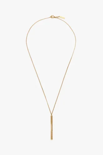 Cufflink pendant necklace in light gold