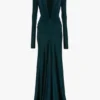 Cut-out gown in dark teal