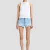 Distressed shorts in light blue wash Distressed shorts in light blue wash
