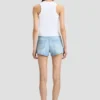 Distressed shorts in light blue wash Distressed shorts in light blue wash