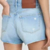 Distressed shorts in light blue wash Distressed shorts in light blue wash