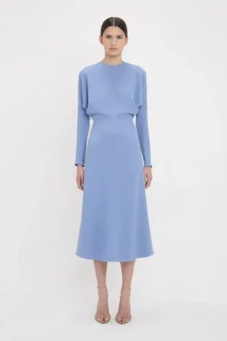 Dolman midi dress in bluebell