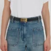 Dorian belt in black croc embossed calf leather Dorian belt in black croc embossed calf leather
