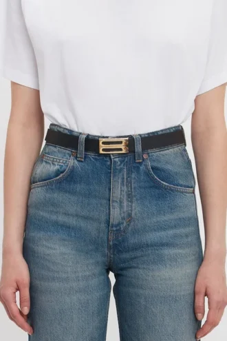 Dorian belt in black grained leather