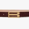 Dorian belt in burgundy croc embossed calf leather Dorian belt in burgundy croc embossed calf leather