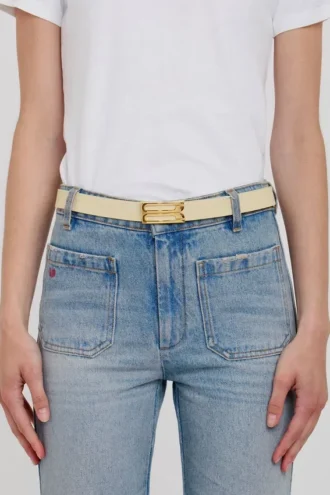 Dorian belt in ivory grained leather