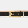 Dorian pin buckle belt in black smooth leather Dorian pin buckle belt in black smooth leather