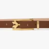 Dorian pin buckle belt in dark tan smooth leather Dorian pin buckle belt in dark tan smooth leather