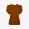 Draped sleeve top in bronze Draped sleeve top in bronze