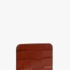 Envelope card holder in brick red croc embossed leather Envelope card holder in brick red croc embossed leather
