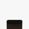 Envelope card holder in espresso croc embossed leather Envelope card holder in espresso croc embossed leather