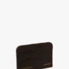 Envelope card holder in espresso croc embossed leather Envelope card holder in espresso croc embossed leather