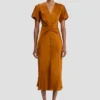Eve midi dress in bronze Eve midi dress in bronze