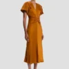 Eve midi dress in bronze Eve midi dress in bronze