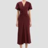 Eve midi dress in burgundy Eve midi dress in burgundy