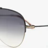Fine metal pilot sunglasses in gold black Fine metal pilot sunglasses in gold black