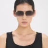 Fine metal pilot sunglasses in gold black Fine metal pilot sunglasses in gold black
