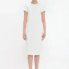 Fitted t-shirt dress in ivory Fitted t-shirt dress in ivory